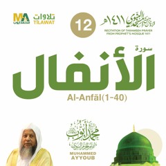 سورة الأنفال (1-40) من تراويح المسجد النبوي 1411 - الشيخ محمد أيوب