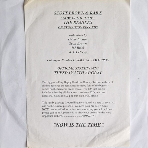 Scott Brown Vs Rab S - Now Is The Time (Scott Brown Remix) (Bouncy Techno)