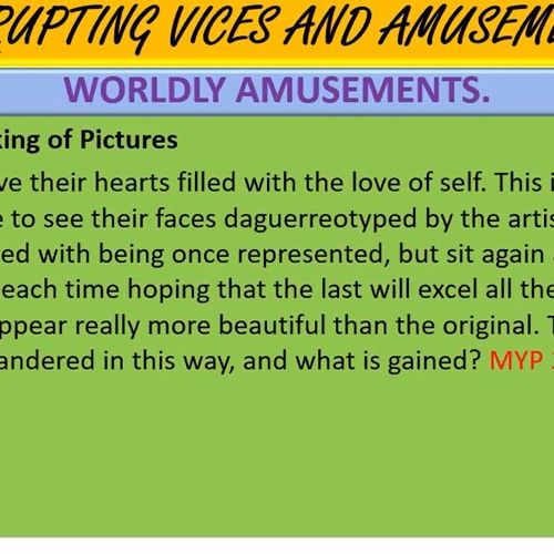 Corrupting Vices and Amusements, Part 4, Q&A - August 22, 2020