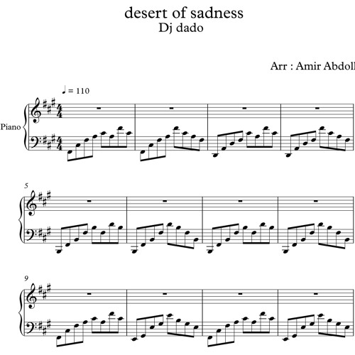 Stream نت پیانوی آهنگ بیکلام desert of sadness از dj dado by notdoni |  Listen online for free on SoundCloud