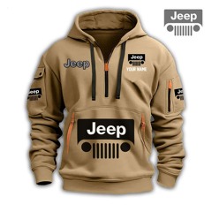 Jeep Custom Name Half Zip Hoodie