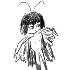 Cool kid with wings dancing (glitched)