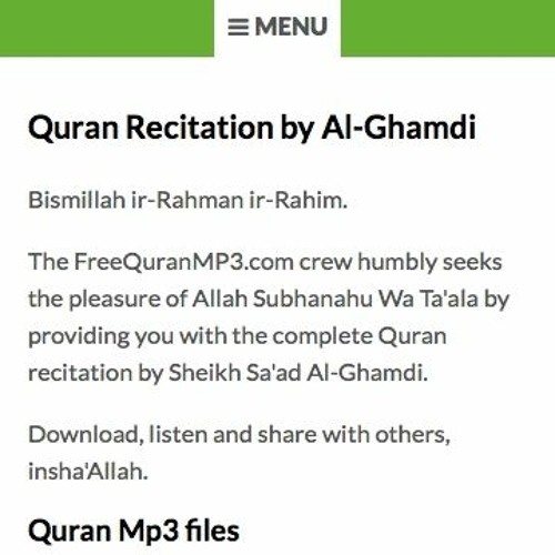Stream Download !NEW! Free Mp3 Quran 60 Hizb Saad El Ghamidi Gratuit from  Briana Serna | Listen online for free on SoundCloud
