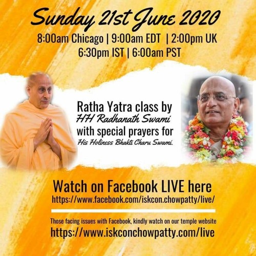 Class and Prayers for HH Bhakti Charu Swami By HH Radhanath Swami On CC M.13.60 At ISKCON Chowpatty