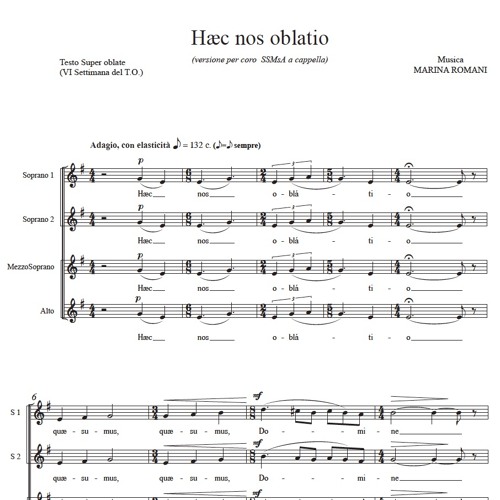 Haec nos oblatio - Choir SSAA a cappella