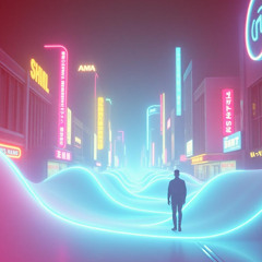 Stepping through the neon haze