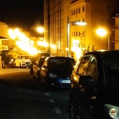 Walking downtown on a holiday night