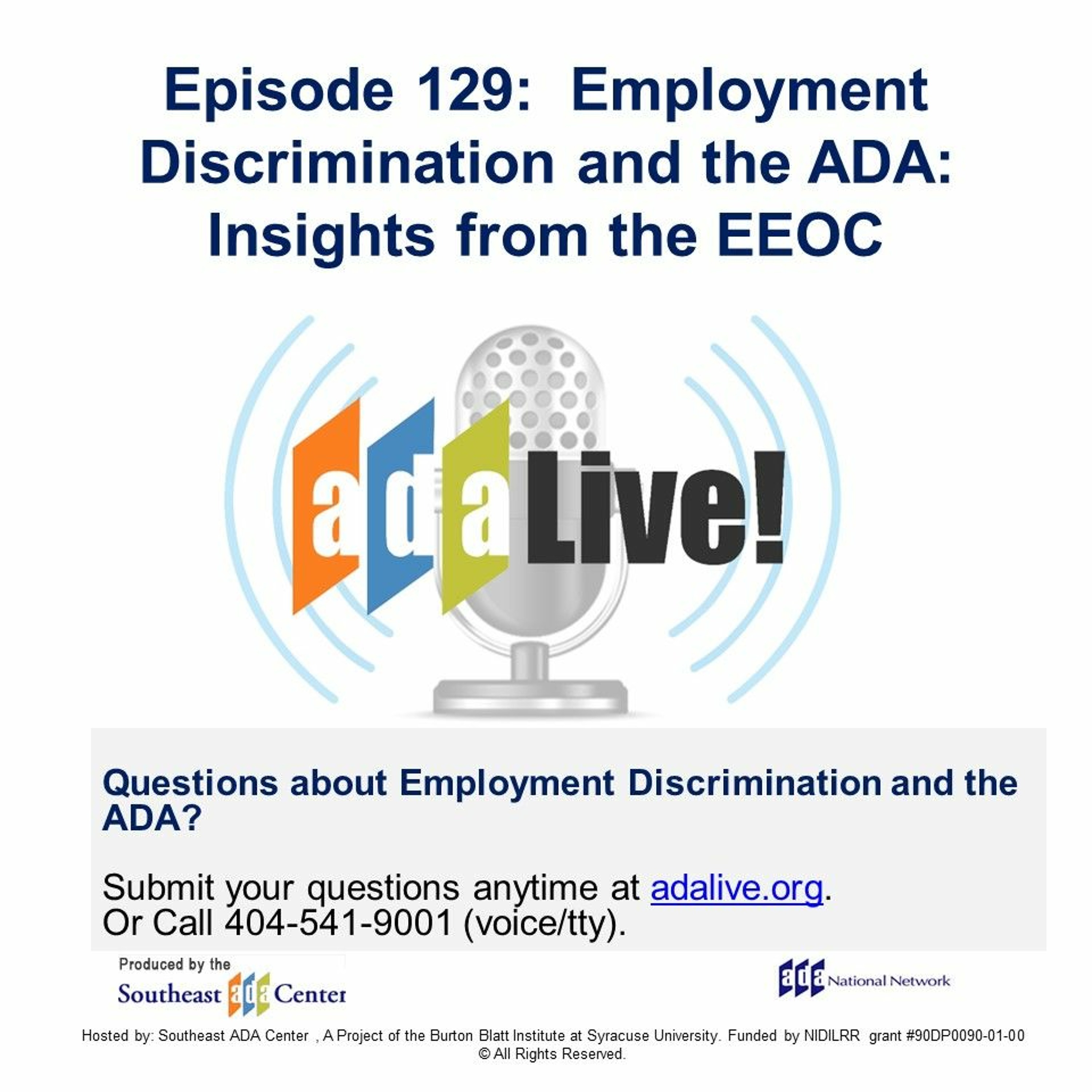 Episode 129:  Employment Discrimination and the ADA: Insights from the EEOC episode artwork