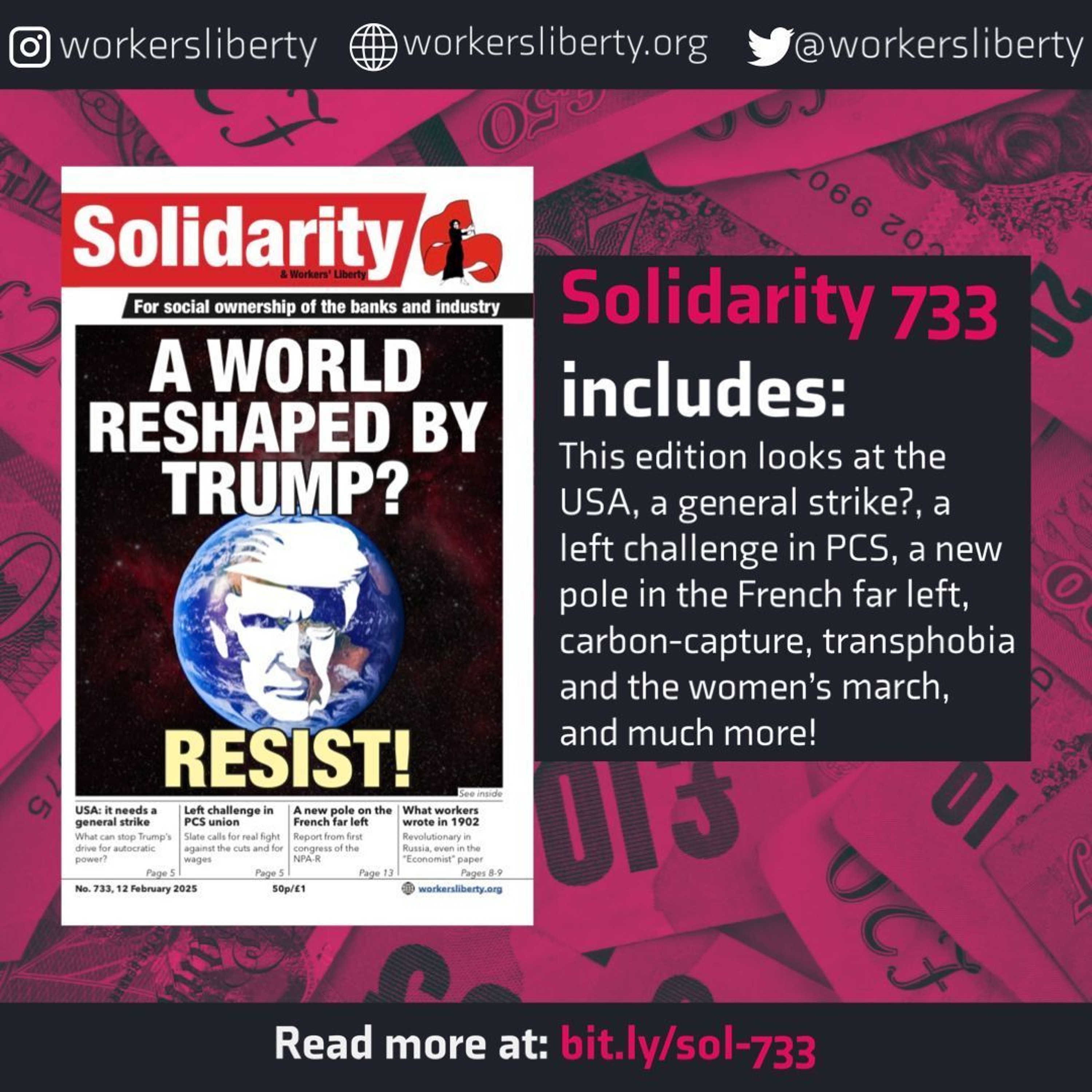 733 — A world reshaped by Trump? Resist! | Left in PCS | French left | Feminism, ecology, more