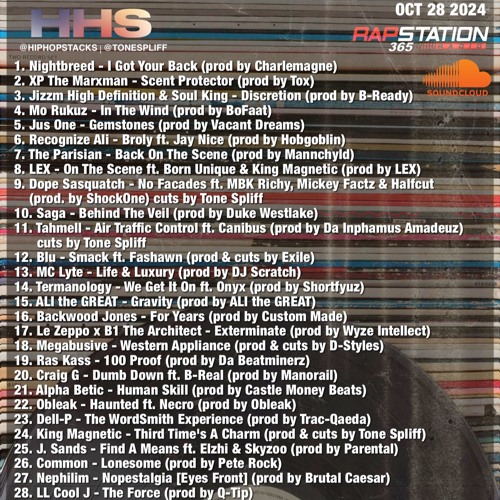 Hip Hop Stacks with Tone Spliff - 10/28/24
