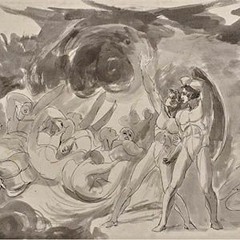 George Romney, "Satan Surveying the Fallen Angels"