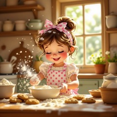 Baking cookies with Evangeline
