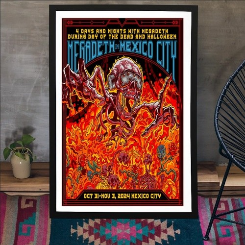 Poster Megadeth Oct 31-Nov 3 2024 Mexico City