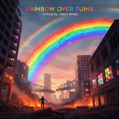 Rainbow over ruins
