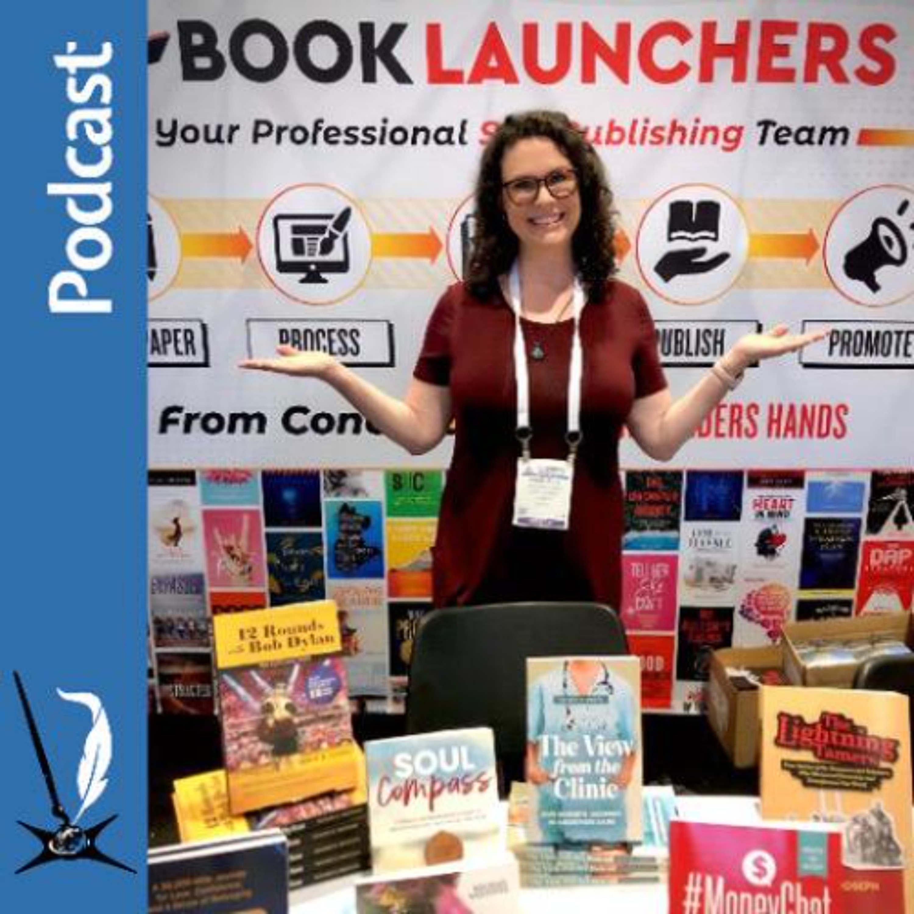 387. Sarah Bean, at Book Launchers, Discusses the Value of Book Publicity Writers & Illustrators of the Future Podcast, Sarah Stephens Bean. Book Launchers, John Goodwin. Ron Hubbard episode artwork