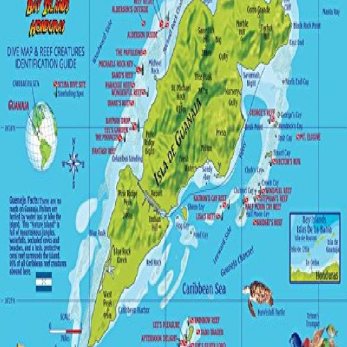 Stream episode PDF Guanaja Bay Islands Honduras Dive Map & Coral Reef