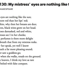 114 Sonnet 130 by William Shakespeare