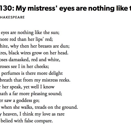 130 shakespeare sonnet Shakespeare Sonnet