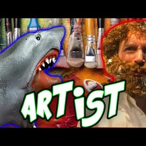 SHARK PUP PET THE ARTIST ft. Bob Ross!!!!!