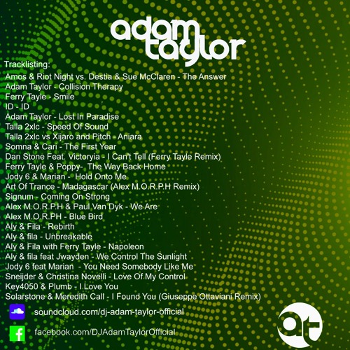 Adam Taylor - 2  Hour Trance Mix January 2021