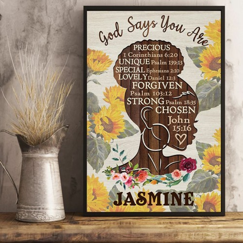 Personalized custom name africa god says you are poster