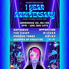 Misheen 1st Anniversary, Nov 2023: A Smish-Smash of Bass, Glitch, Electro, Acid, Prog & Trance