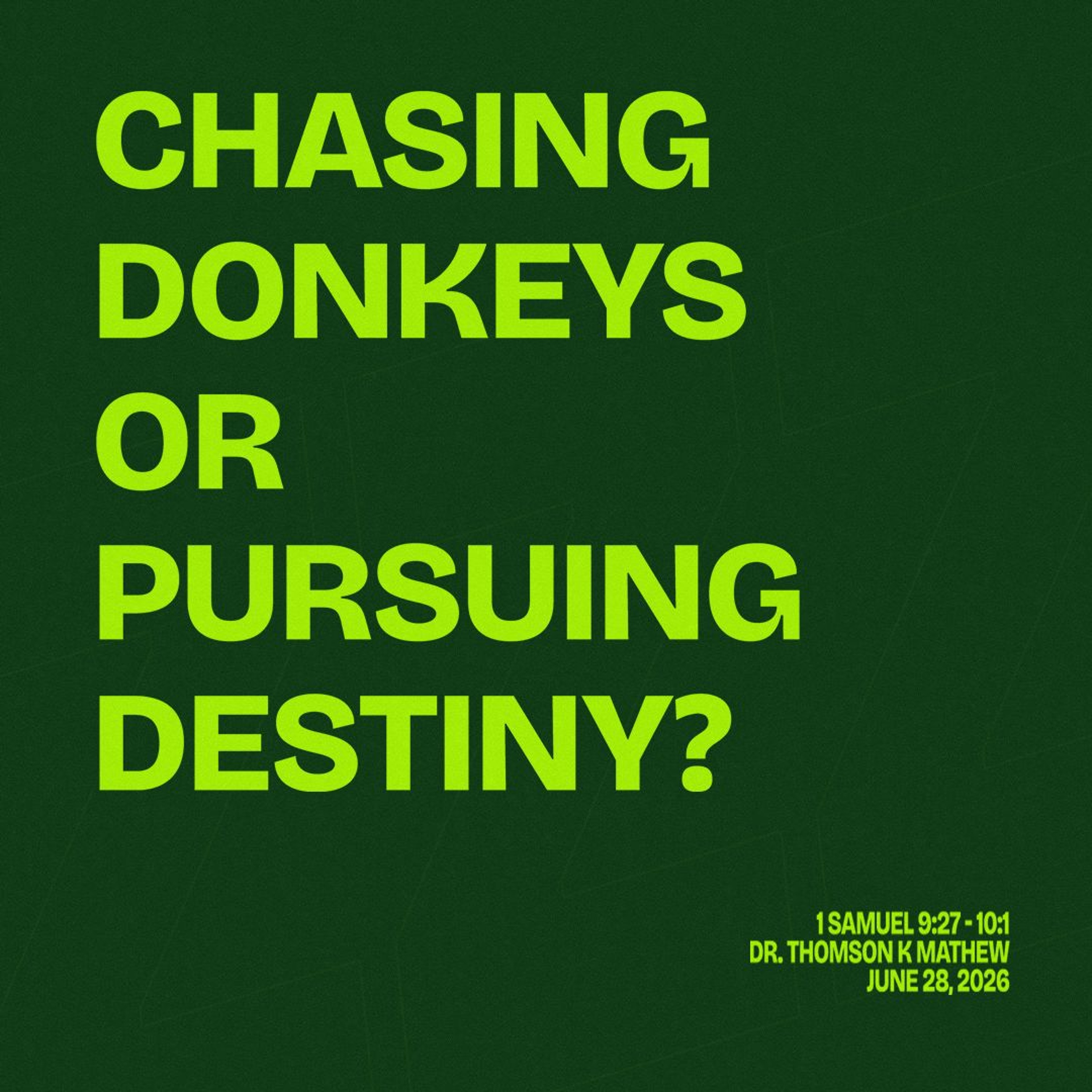 Chasing Donkeys Or Pursuing Destiny? - June 28, 2026 episode artwork