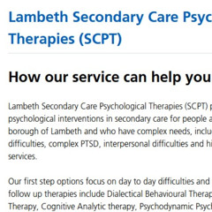 Fed up with the Lambeth Mental Health Service (SCPT)