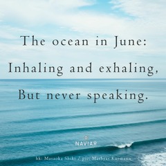haiku #389: The ocean in June: / Inhaling and exhaling, / But never speaking.