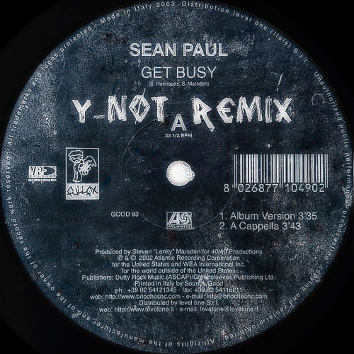 Stream Sean Paul - Get Busy (Y-NØT REMIX)FREE DL by Y-NØT | KRAVOSKY |  Listen online for free on SoundCloud