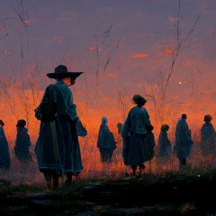 Pilgrims At Dusk