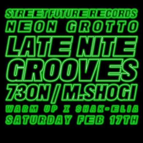 Saturday 2.17.24 - late nite grooves at neon grotto - vinyl set with 73ON