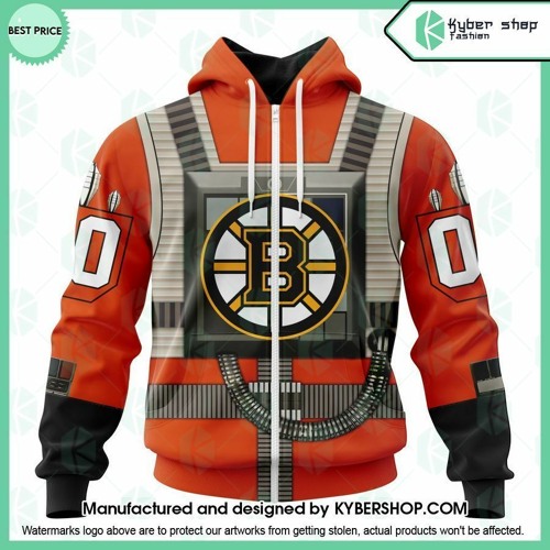 Boston Bruins Star Wars Rebel Pilot Design CUSTOM Hoodie