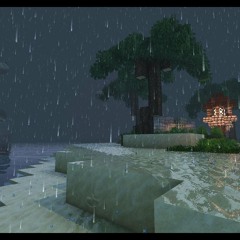 Relaxing Minecraft Music with Fireplace and Rain (1 HOUR)