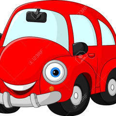 big red car