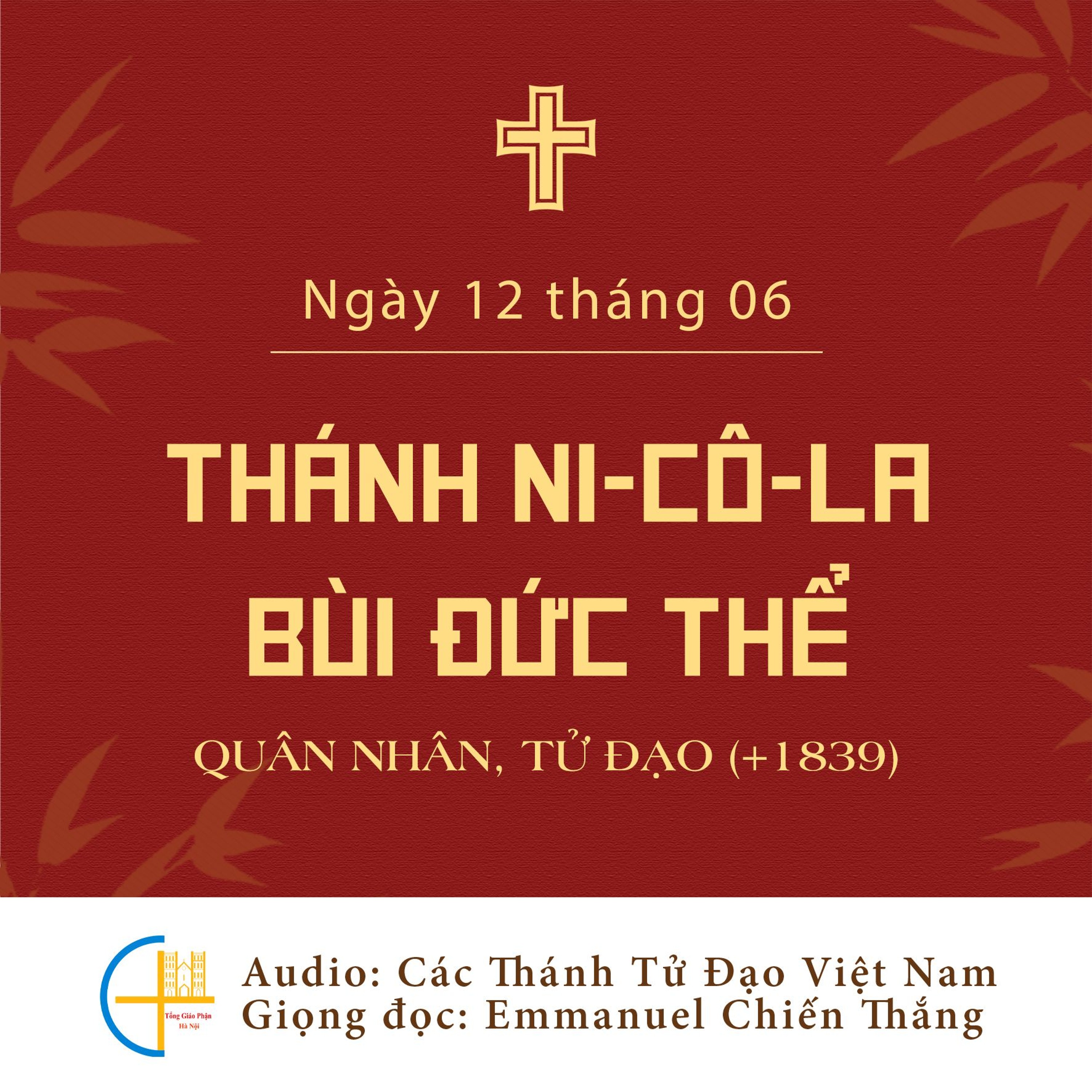 Ngày 13-6: Thánh Ni-cô-la Bùi Đức Thể, Quân nhân (+1839), Tử đạo