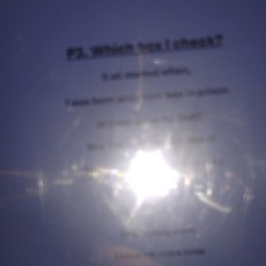 p2 Which box do I check? p3 Testimony to Patience