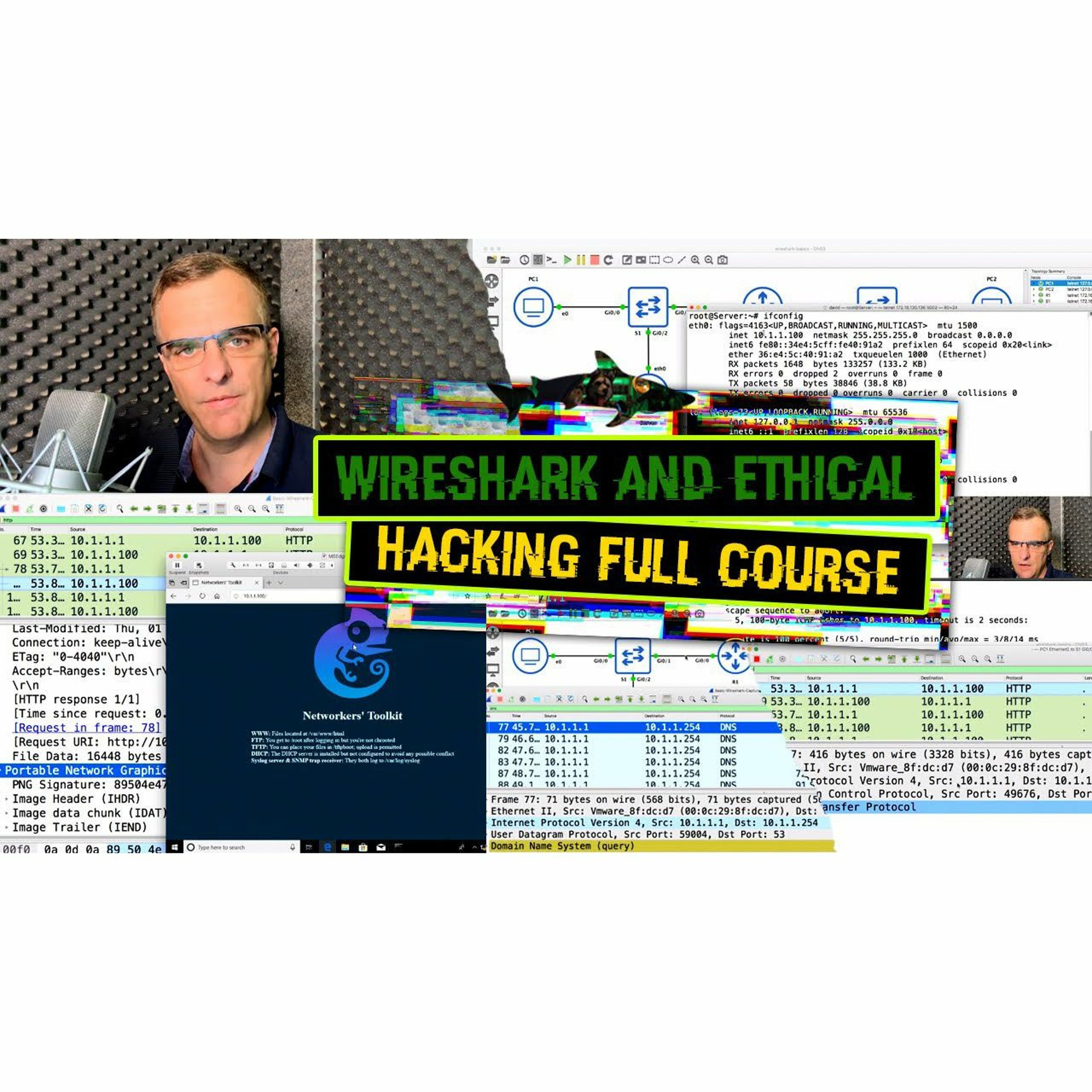 cover of episode #180: Free Wireshark and Ethical Hacking Course: Video #1