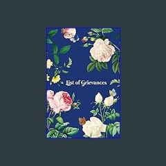 ebook read pdf ✨ List of Grievances Notebook. Cute Vintage Blue Botanical Floral Flowers Funny Say