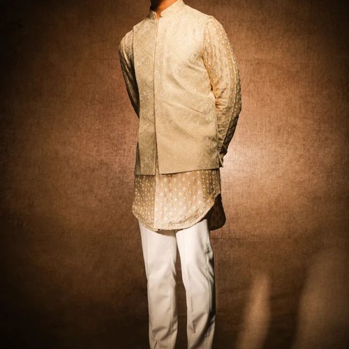 Nehru Jacket with Yellow Kurta