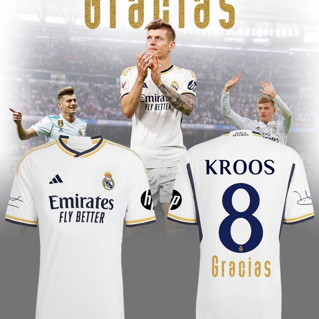 Stream HOT Toni Kroos 8 Gracias Real Madrid Shirt by