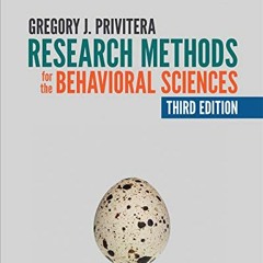 [FREE] EPUB 📋 Research Methods for the Behavioral Sciences by  Gregory J. Privitera