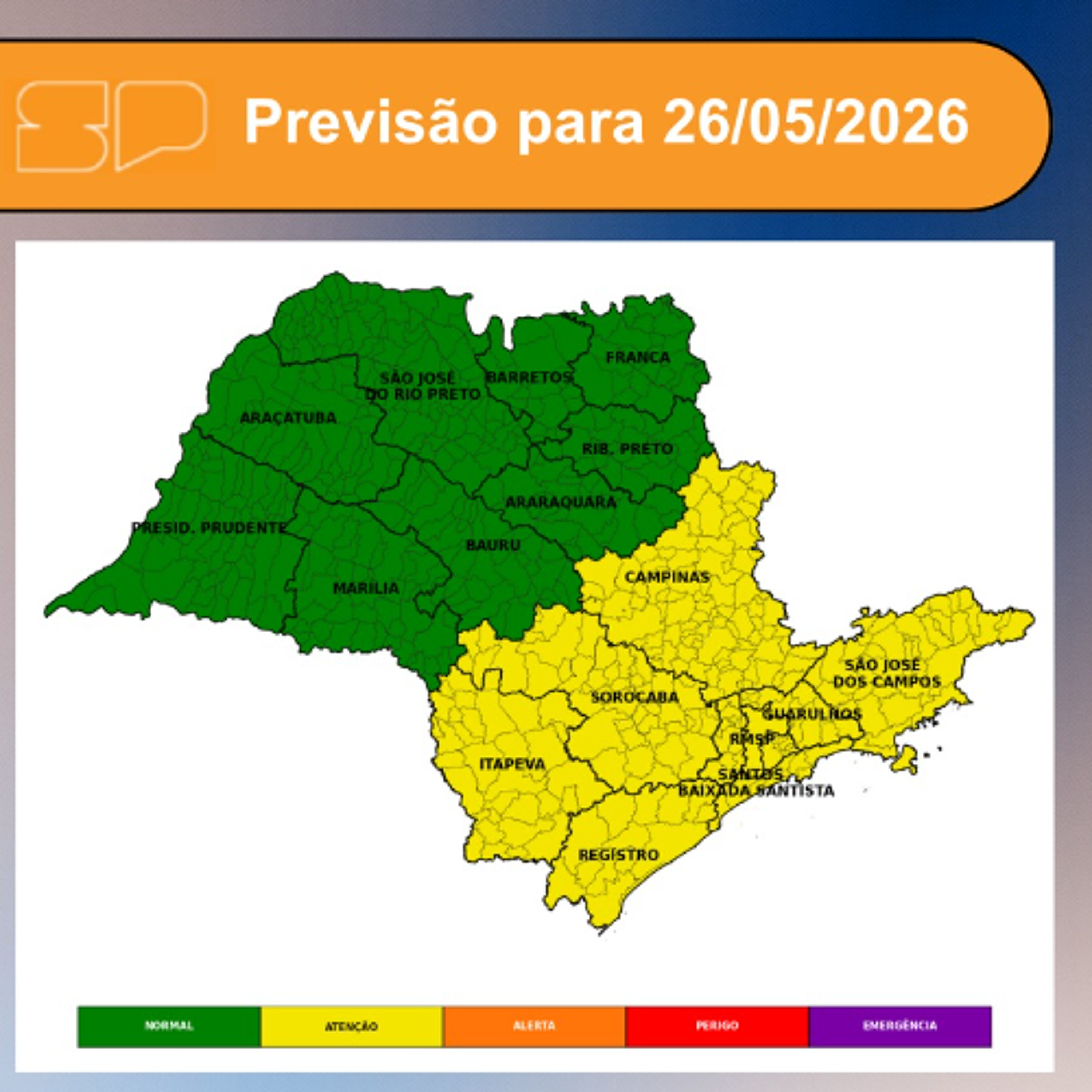 Defesa Civil - Terça-feira, dia 26/05, o tempo segue estável, com variação de nebulosidade em grande parte do estado de São Paulo episode artwork