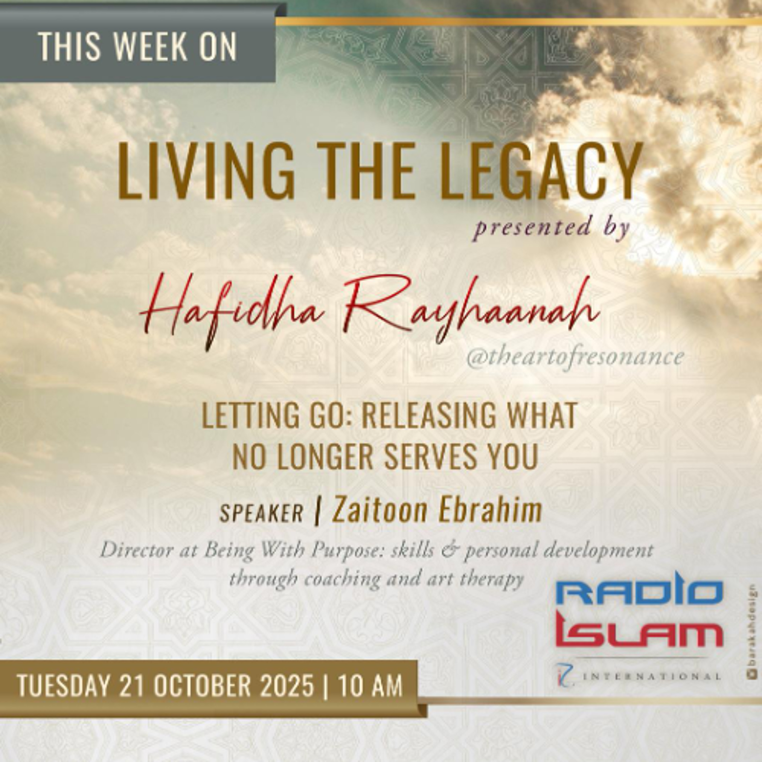 Letting Go:Releasing what no longer serves you: Zaitoon Ebrahim