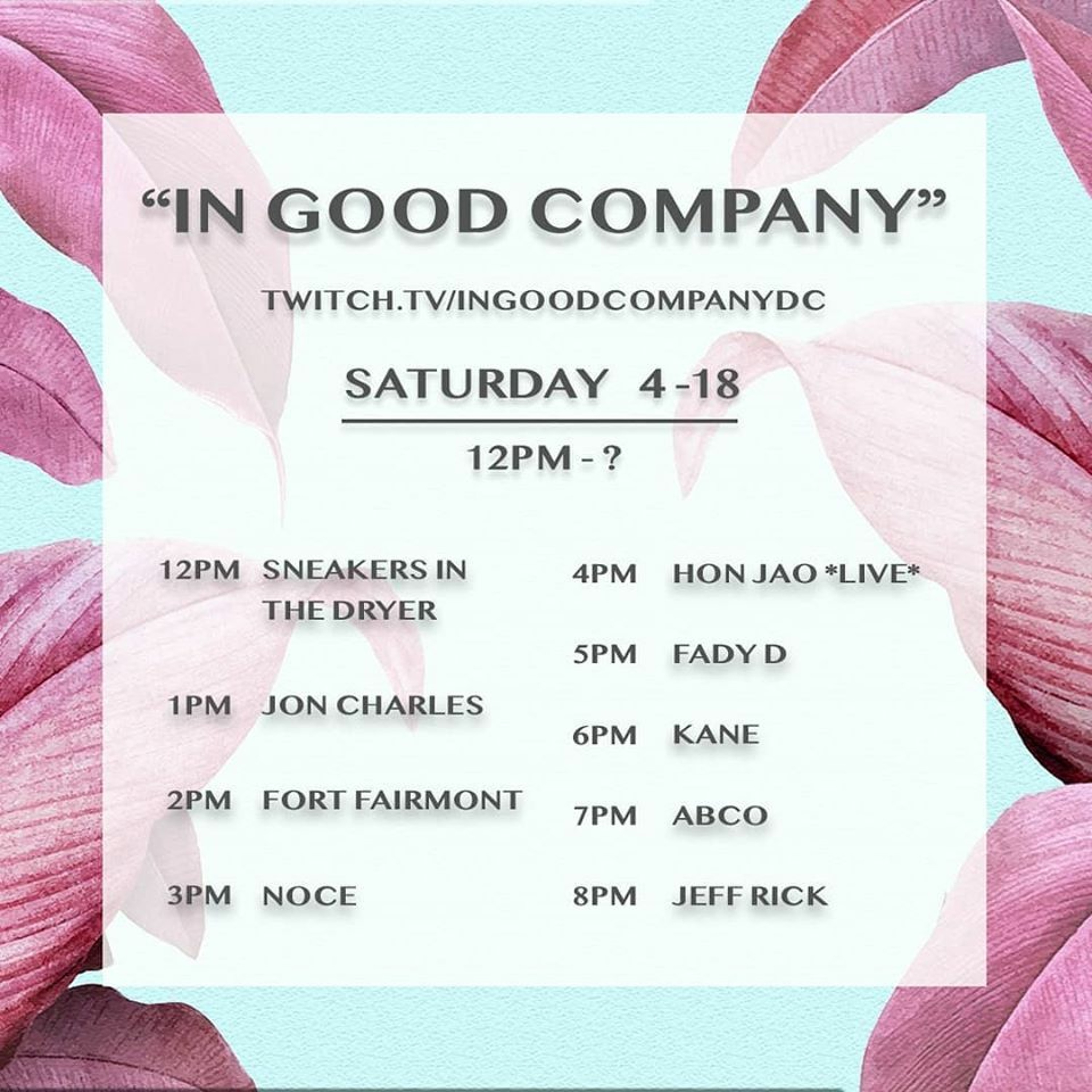Live from the Laundry Room with In Good Company DC - April 18, 2020 episode artwork