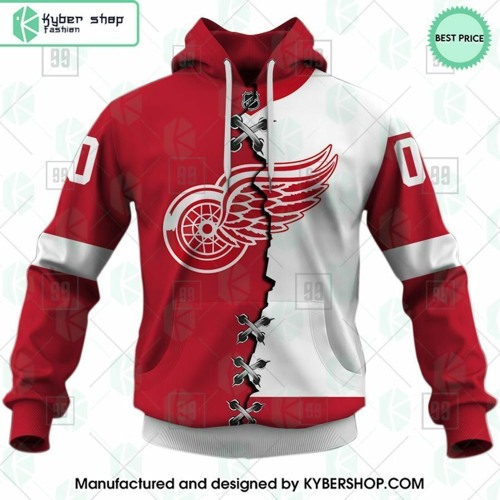Detroit Red Wings Mix Home and Away Jersey CUSTOM Hoodie