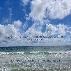 A drop of water from a cloud into the ocean