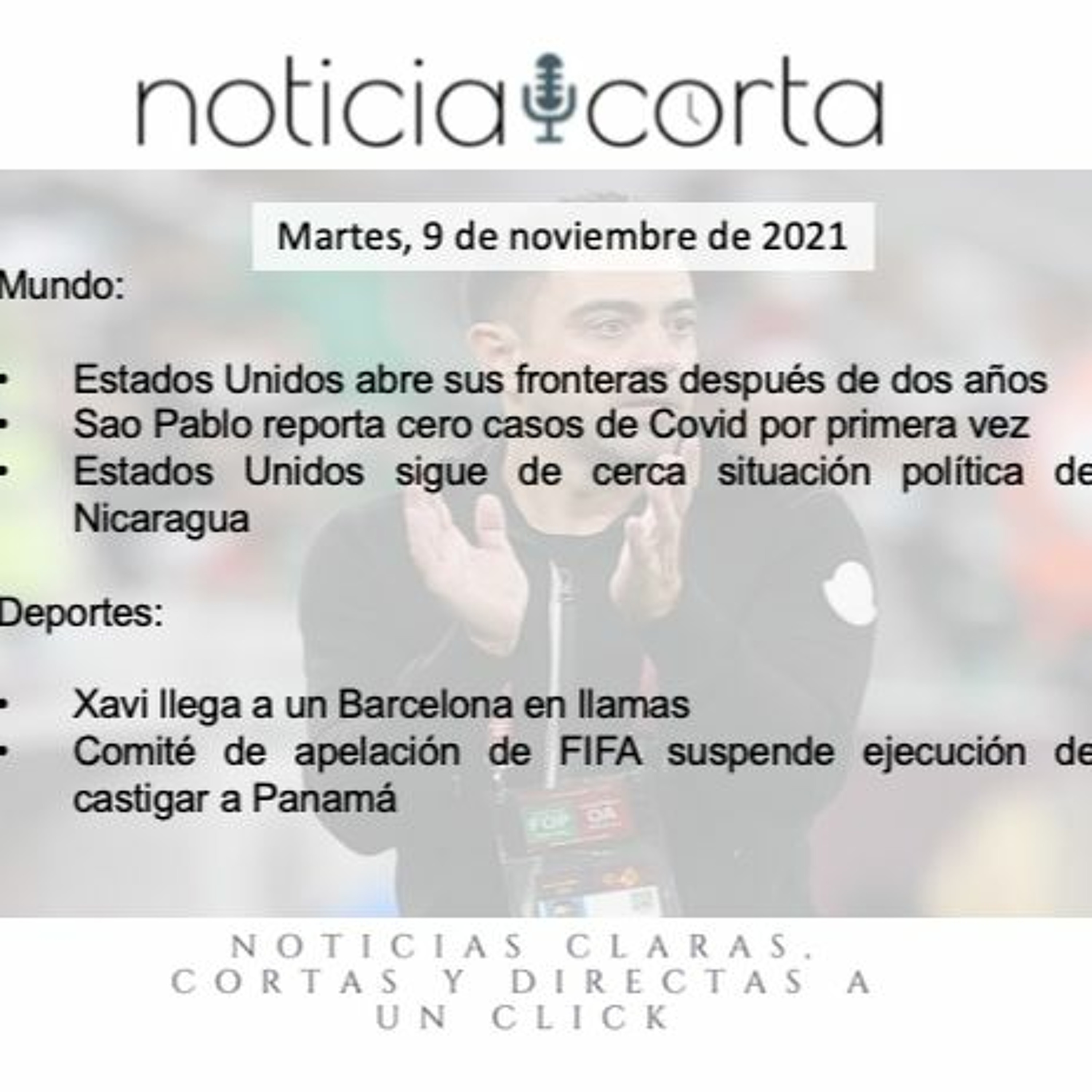 Noticia Corta, Martes 9 De Noviembre De 2021