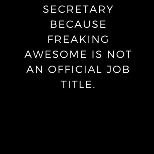 read secretary because freaking awesome is not an official job title.: line