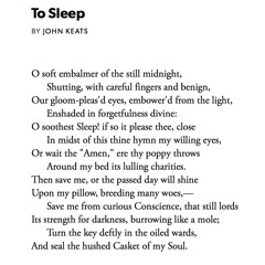 402 To Sleep by John Keats